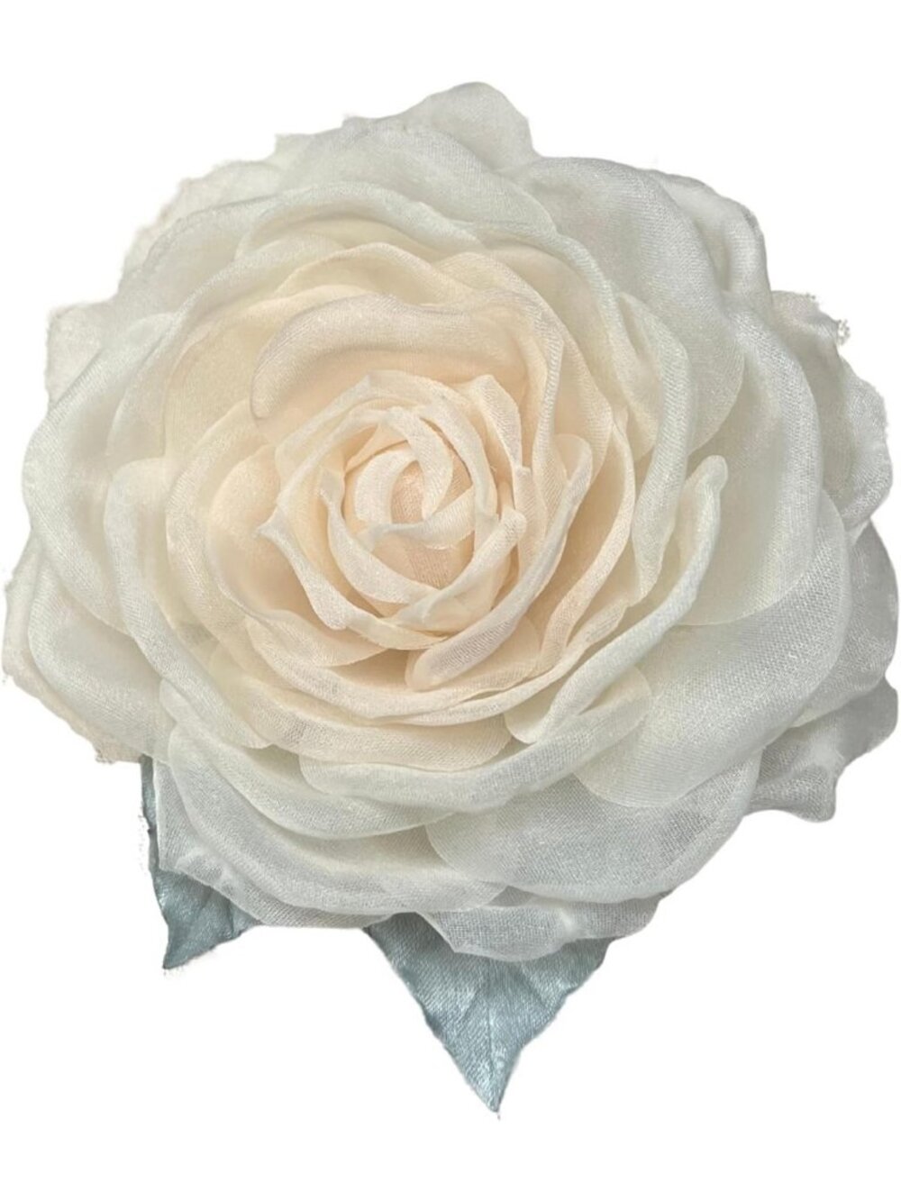 Elegant Handmade Silk Rose Brooch – 3.5" Organza Flower Corsage Pin for Women